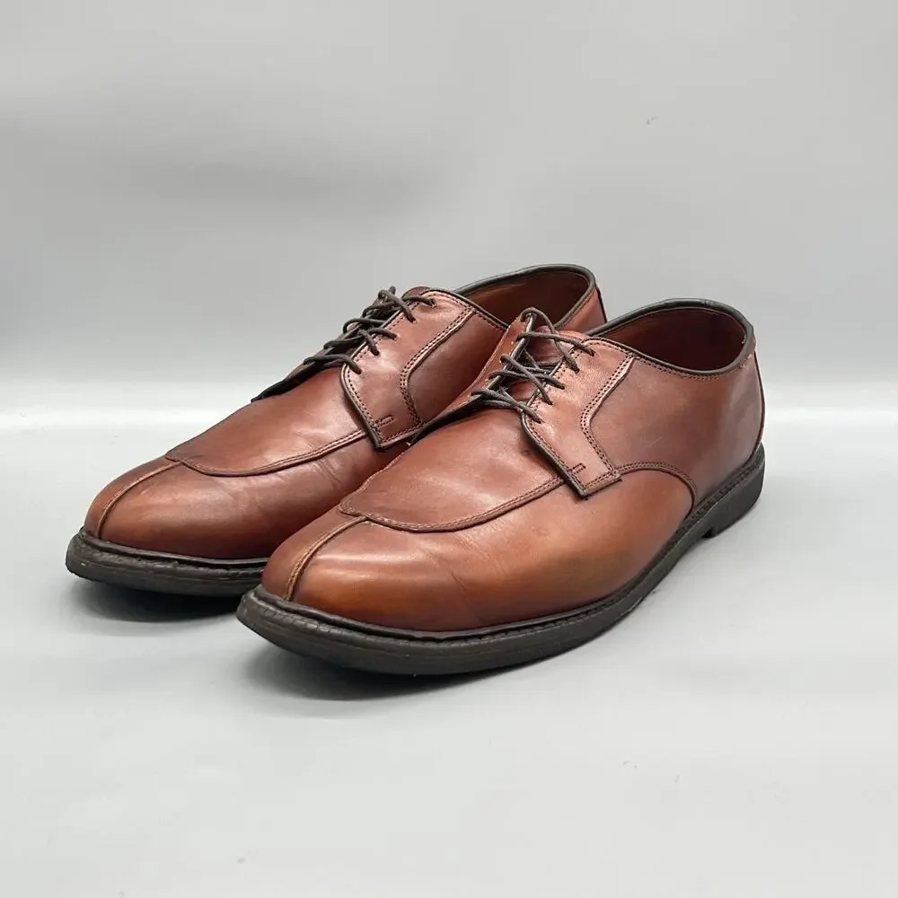 Allen Edmonds Shoes Mens 13 Brown Leather Derby Oxford Dress Apron Split Toe